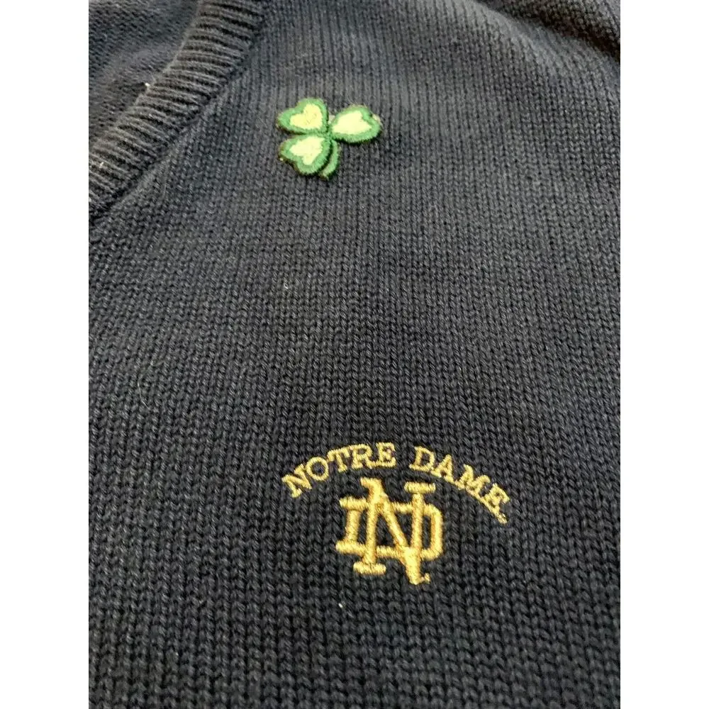 Vtg La Mode University Of Notre Dame Fighting Irish Champion V-Neck Sweater L - Picture 4 of 10